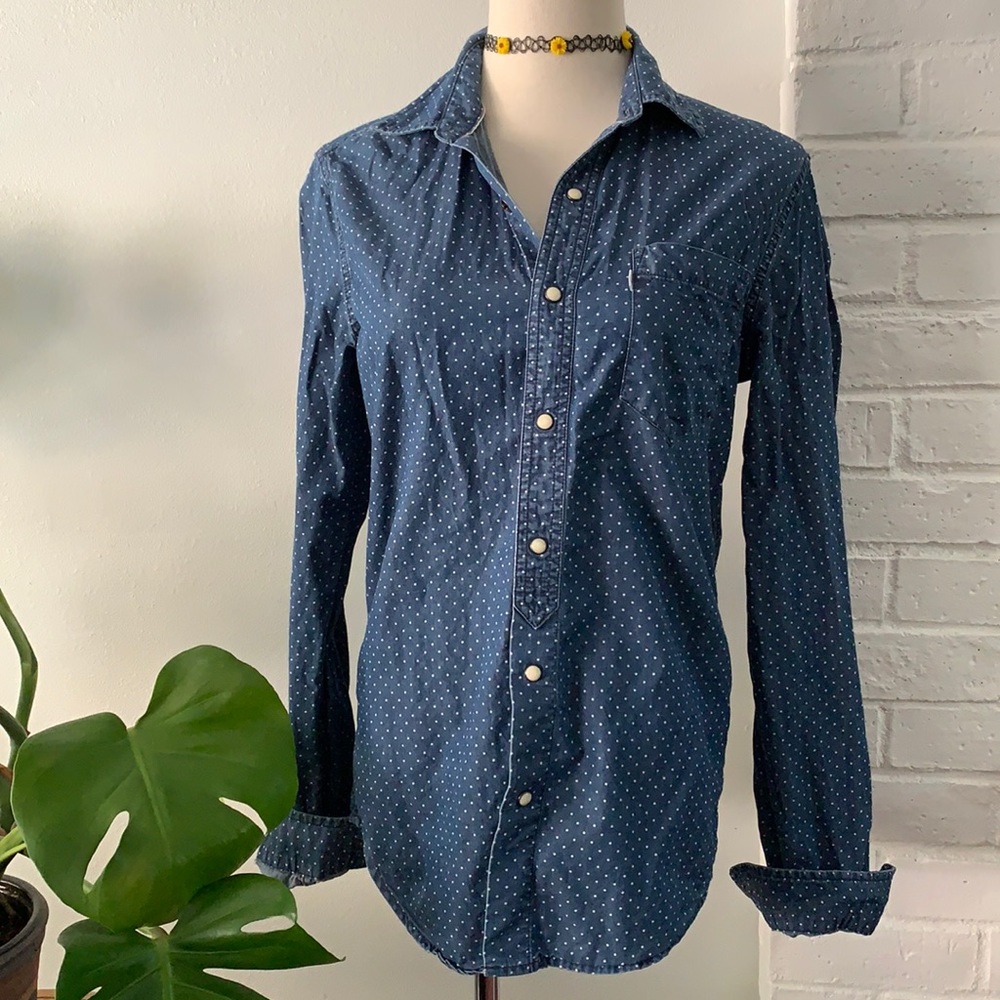 Levi’s Polka Dot Button Down Top - image 1